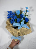 Blaues Blumen Bastelset – Tulpen, Lilie, Maiglöckchen & Hyazinthe aus Pfeifenreinigern